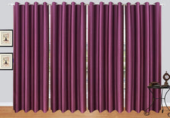 Kuber Industries Plain 4 Pieces Patio Sliding Door Curtain - Keep Warm Draperies, Sliding Glass Door Drapes,7 Feet (Purple)