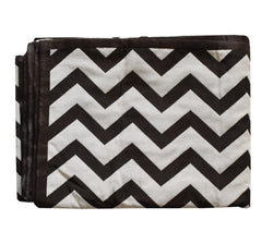 Heart Home Cotton Zig Zag Print 6 Seater Dining Table Cover/Table Cloth for Home & Dining Table (Brown) 54HH4374.