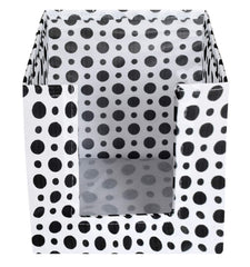 Kuber Industries Dot Print Non-Woven 6 Pieces Shirt Stacker Closet Organizer - Shirts and Clothing Organizer With Handle (Black & White)-KUBMART16086