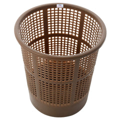 Heart Home Mesh Dustbin|Plastic Open Garbage Basket|Portable Round Trash Can for Kitchen|Office|College|5 Liter (Brown)