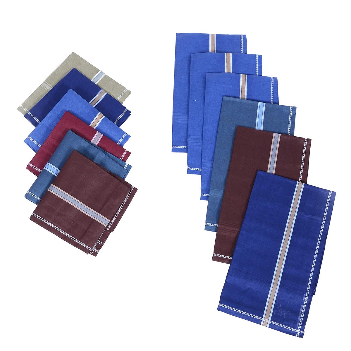 Kuber Industries Cotton 12 Piece Premium Collection Men's Handkerchief Set (Multicolour)