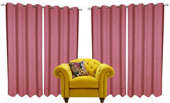Kuber Industries Cotton 4 Pieces 7 Feet Eyelet Door Curtain (Pink) - CTKTC22165