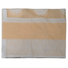 Heart Home Rangoli Printed Cotton 4 Seater Center Table Cover,40"x60" (White & Sand)-44HH0101