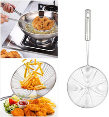 Heart Home Stainless Steel Deep Fry/Mesh Strainer/Jhara/Puri Strainer Set of 3 Pcs (14 & 16 & 18 cm)- HEART7112