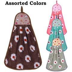 Kuber Industries Soft Cotton Flower Print Super Absorbent Hanging Napkin|Hand Towel for Washbasin & Kitchen,Pack of 4,(Assorted)
