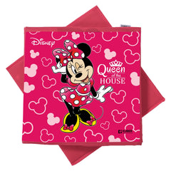 Kuber Industries Disney Minnie Print Foldable Laundry Basket|Clothes Storage Basket With Handle & Lid,Pack of 2 (Pink)