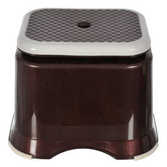 Heart Home Ultra 10 Anti-Slip Plastic Stool for Bathroom, Kitchen, Bedroom, Toy Room and Living Room (Brown)-46HH0142, Standard
