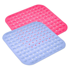 Kuber Industries Bath Mat | PVC Bathroom Mat | Shower Bath Mat | Square Bath Tub Mat | Foot Massager Mat | Anti-Skid Floor Mat | Shower Mat | Pack of 2 | Multi