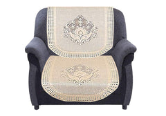 Kuber Industries Floral Design Cotton 6 Pieces 5 Seater Sofa Cover Set (Cream, Standard)- CTKTC032977