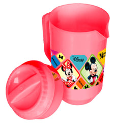Heart Home Mickey Minnie Print Unbreakable Plastic Water Jug with Lid for Home, Kitchen, Office 2 Liter (Pink)