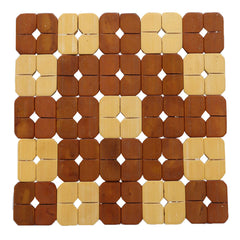 Kuber Industries 6 Pieces Bamboo Tea Coaster Set (Wooden)-CTKTC14530