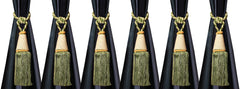 Kuber Industries Beads Beautiful Design Polyester 6 Pieces Curtain Tie Back Tassel Set (Green) CTKTC33569