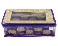 Heart Home Multipurpose Carry Design Laminated 2 Rod Bangle Box/Organizer/Case With Tranasparent Top (Purple)-47HH053