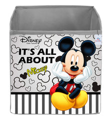 Heart Home Disney Mickey Print Non Woven Fabric Foldable Storage Cube For Toy,Books,Shoes Storage Box With Handle,Extra Large (Grey)-HHEART16128