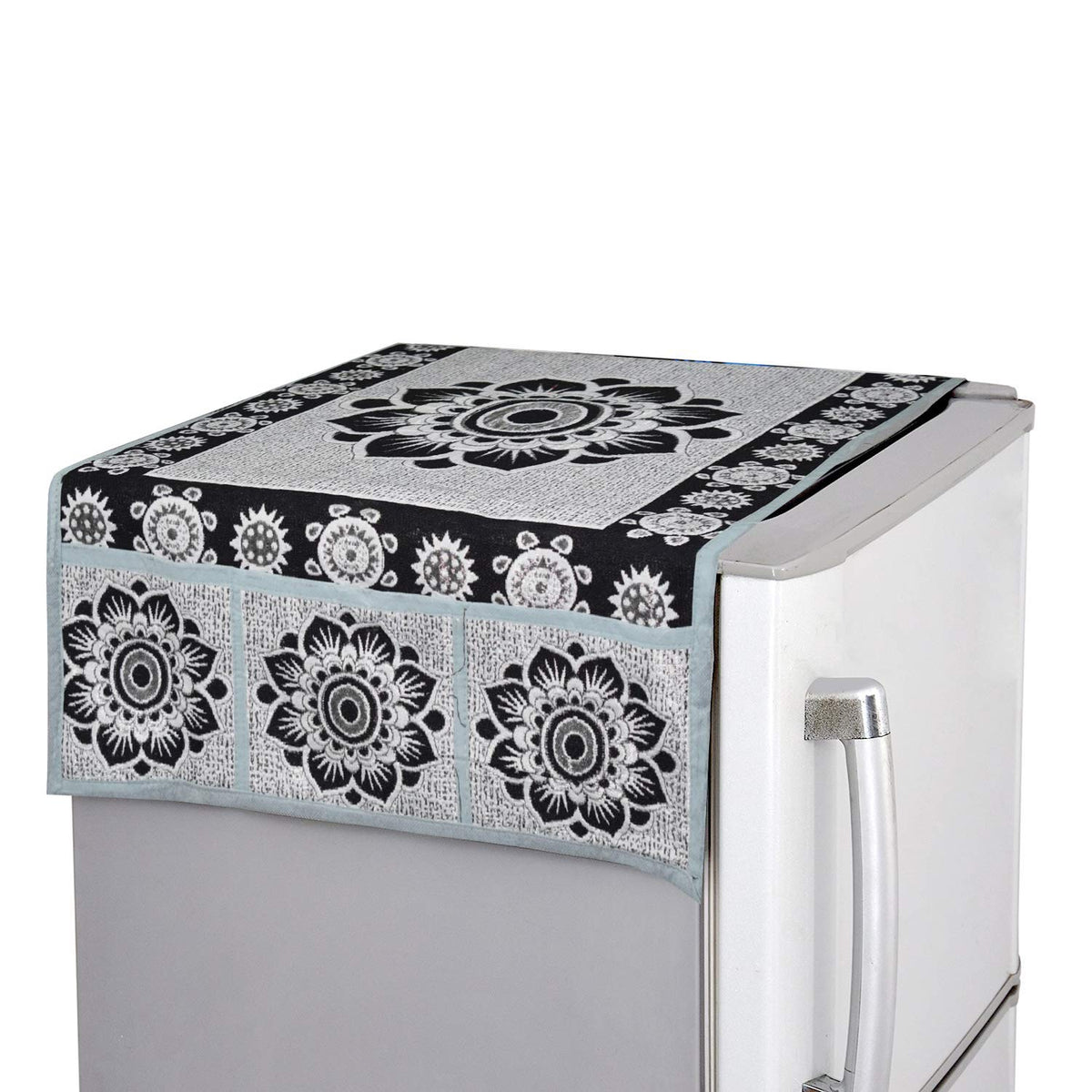 Kuber Industries Cotton Fridge Top Cover - Multicolour, Standard (FRERDDGG08)