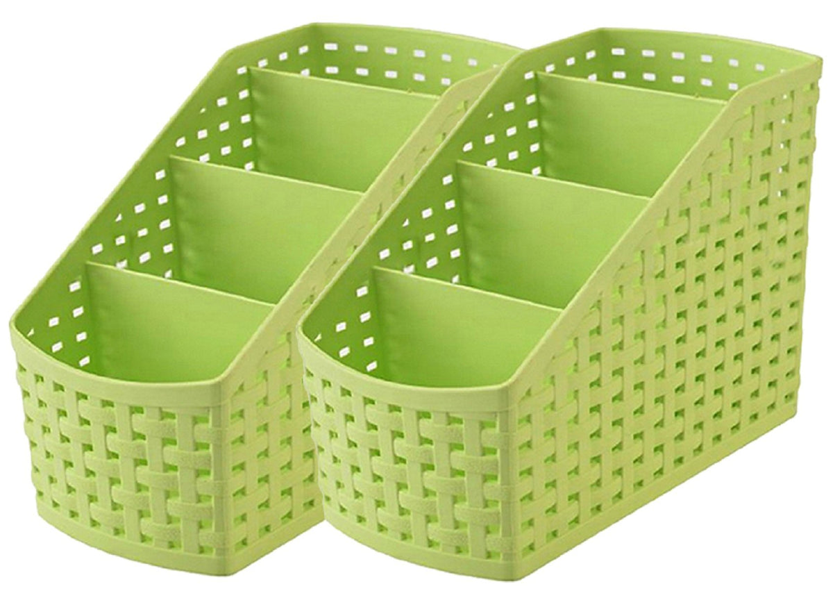 Kuber Industries 2 Piece Plastic Storage Basket Set (COBA08),multi,Standard