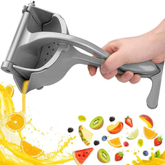 Heart Home Heavy Aluminum Hand Press Fruit Juicer Lemon Squeezer (Grey)