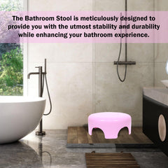 Heart Home Bathroom Stool | Plastic Bathroom Stool for Bathing | Bathroom Stool for Senior Citizen | Patla for Toilet | Sumo Stool | Pack of 2 | Multicolor