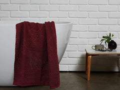 Heart Home 100% Cotton 2 Pieces Bath Towel 27" x54” (Maroon) - CTHH1218