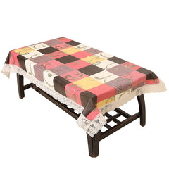 Kuber Industries Checkered PVC 4 Seater Centre Table Cover - Multicolour, Standard (CTKTC01158)
