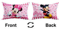 Kuber Industries Disney Printed Toddler Kids Pillow Silky Soft Microfiber Polyester, Perfect for Travel,Toddler Cot,12"x18" (Pink)-Pack of 2-KUBMART15824