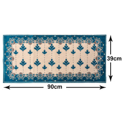 Heart Home Multiuses Floral Print Rectangular Cotton Table Runner for Dining and Center Table, Set of 2 (Green)-50HH01287