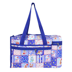 Kuber Industries Baby Bag | Parachute Baby Bottle Cooler Bag | Baby Bottle Bag | Baby Bottle Bag with 2 Bottle Warmers | Baby Cloth Bag | Cartoon Bottle Bag | Blue
