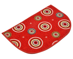 Kuber Industries D Shape Anti-Slip Durable Rubber Door Mat, Welcome Mat for Entryway,Patio,Garage, Outdoor, 21"x14" (Red)-HS40KUBMART23965