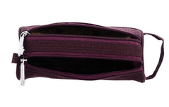 Heart Home Toiletry Travel Bags Shaving Kit/Pouch/Bag for Men and Women with 2 Main Compartment (Set of 2, Wine)-HEART11930