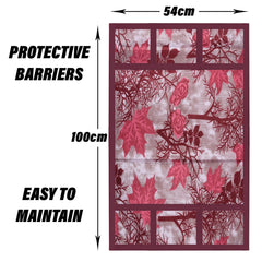 Kuber Industries Fridge Top Cover | Fridge Top Cover with Pockets | Refrigerator Top Cover for Kitchen | Fridge Top Cover with 6 Utility Pockets | Tree Kniting Fridge Cover | Maroon