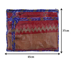 Kuber Industries Bandhani Print PVC Foldable Single Saree Cover|Clothes Storage For Saree, Lehenga, Suit With Transparent Pack of 6 (Blue)