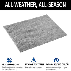 Heart Home Door Mat | Waves Shape Doormat | Velvet Entrance Mat | Entry Doormat | Office Entrance Door Mat | Door Mat for Home | Door Mat for Living | Gray