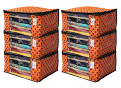 Kuber Industries 9 Piece Non Woven Saree Cover Set, Orange,CTKNEW146