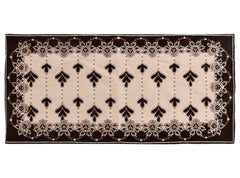 Heart Home Rectangular Floral Print Cotton Table Runner for Dining and Center Table, Wedding, Everyday Use, Dinner Parties (Brown)-50HH01294