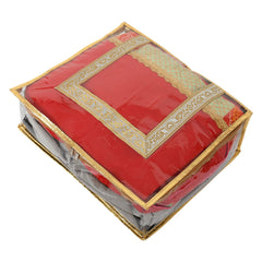 Kuber Industries Floral Print PVC Saree cover For Store Saree, Lehenga, Suit With Transparent Window (Golden) 54KM4162