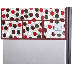 Kuber Industries Circle Design PVC Fridge Top Cover - Brown, Standard (CTKTC03830)