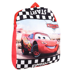 Heart Home Racing Car Backpack | 2 Compartment Velvet School Bag | School Bag for Kids | Kids School Backpack | Backpack for School | Red