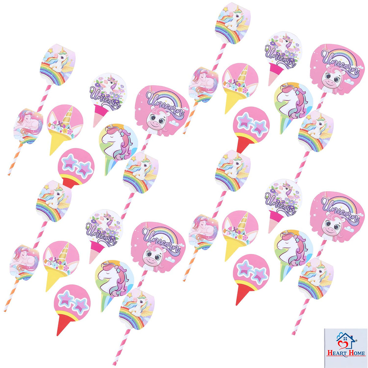 Heart Home Cupcake Toppers | Cardboard Cupcake Picks |Decorations Supplies for Farewell | Birthday Party | Theme Cupcake Topper | 49 Pieces | DT-2171 | Multicolor