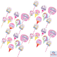 Heart Home Cupcake Toppers | Cardboard Cupcake Picks |Decorations Supplies for Farewell | Birthday Party | Theme Cupcake Topper | 49 Pieces | DT-2171 | Multicolor