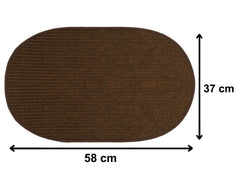 Heart Home Microfiber Durable Heavy Duty Easy Clean, Waterproof, Low-Profile Oval Door Mat for Indoor Outdoor Entry, Patio, Garage (Standard, 14'' x 23'', Brown, Set of 3)-HEART12095