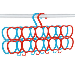 Kuber Industries 10 -Circle 2 Pieces Plastic Heart Design Hanger for Scarf, Shawl, Tie, Belt, Closet Accessory Wardrobe Organizer (Multicolour) - CTKTC030775