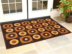 Kuber Industries Circle Design Door Mat (Brown, Cotton, 27x18 inch)