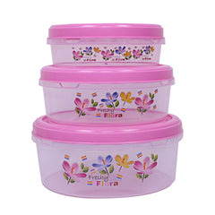 Kuber Industries CTLTC012619 Plastic Container - 3000ml, 3 Pieces, Pink