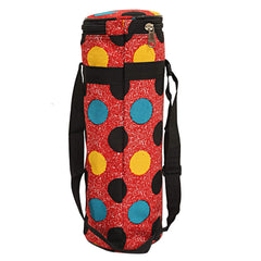 Kuber Industries Circle Design Canvas Water Bottle Cover, 1 Litre, Red