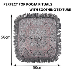 Heart Home Prayer Mat | Velvet Aasan Mat | Meditation Prayer Pooja Carpet Mat | Aasan Mat for Pooja | Self Pooja Prayer Mat | Traditional Aasan Prayer Mat | Pack of 3 | Gray