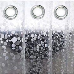Heart Home 0.20mm 3D Stain Resistant, No Odor Clear Waterproof PVC AC Shower Curtain with Eyelets,7 Feet- Pack of 2 (Transparent)-HS_38_HEARTH21303, Tranasparent, Standard