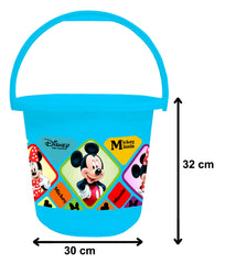 Kuber Industries Disney Mickey Minnie Print Unbreakable Virgin Plastic Strong Bathroom Bucket ,16 LTR (Blue) -HS_35_KUBMARTS17829