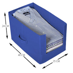 Kuber Industries Non-Woven 2 Pieces Shirt Stacker Wardrobe Organizer (Red & Blue) CTKTC022578