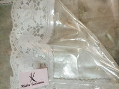 Heart Home PVC 6 Seater Transparent Dining Table Cover - White CTHH10007