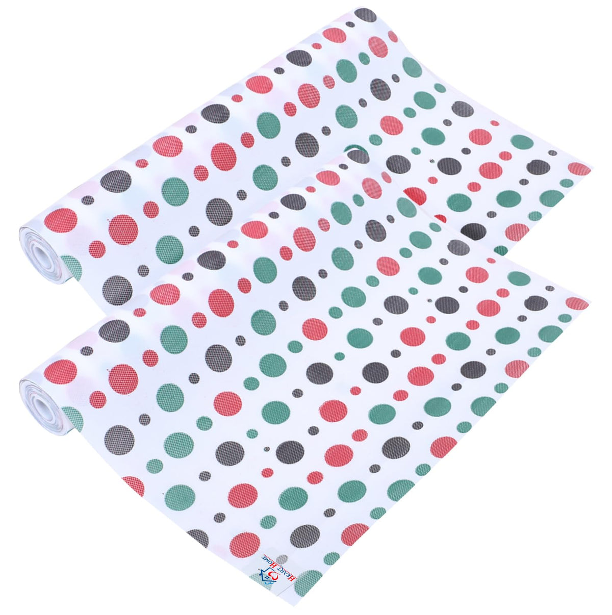 Heart Home Shelf Liner | EVA Kitchen Cabinet Shelf Mat | Anti-Slip Bathroom Mat | Fridge Mat | Table Mat | Multi Dot Print Wardrobe Mat | 3 Meter | Pack of 2 | White